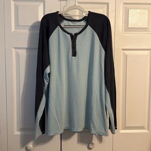 Lucky Brand Light Blue and Dark Gray Men's Shirt